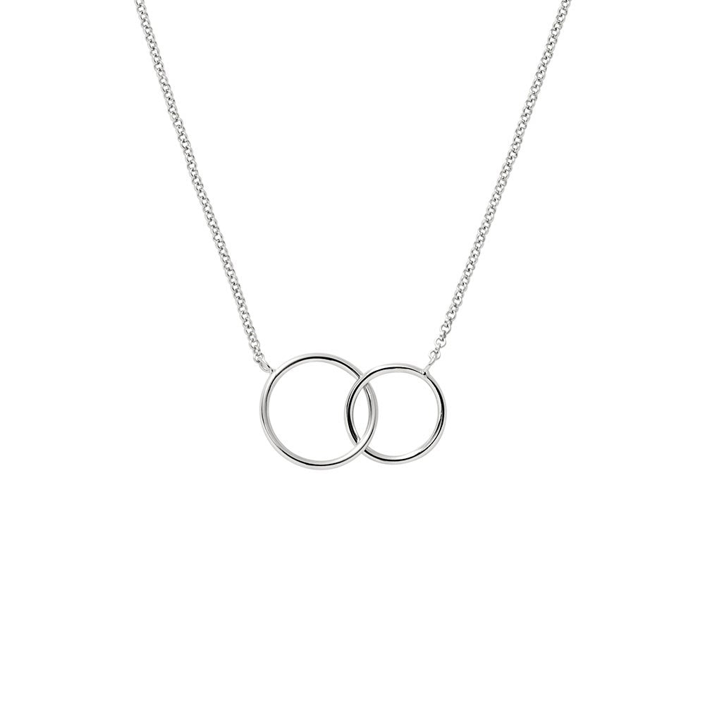 Two Generation Silver Eternity Circle Necklace