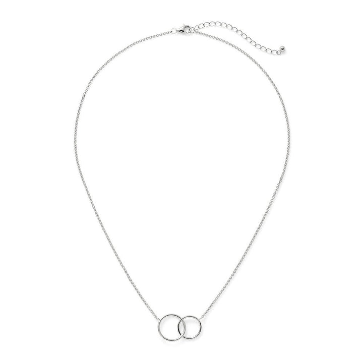 Two Generation Silver Eternity Circle Necklace