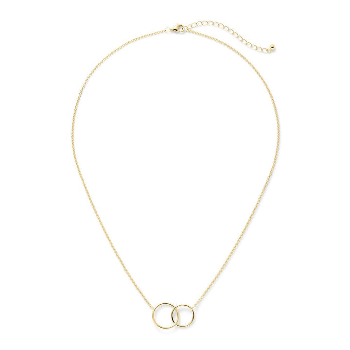 Two Generation Gold Eternity Interlocking Circle Necklace