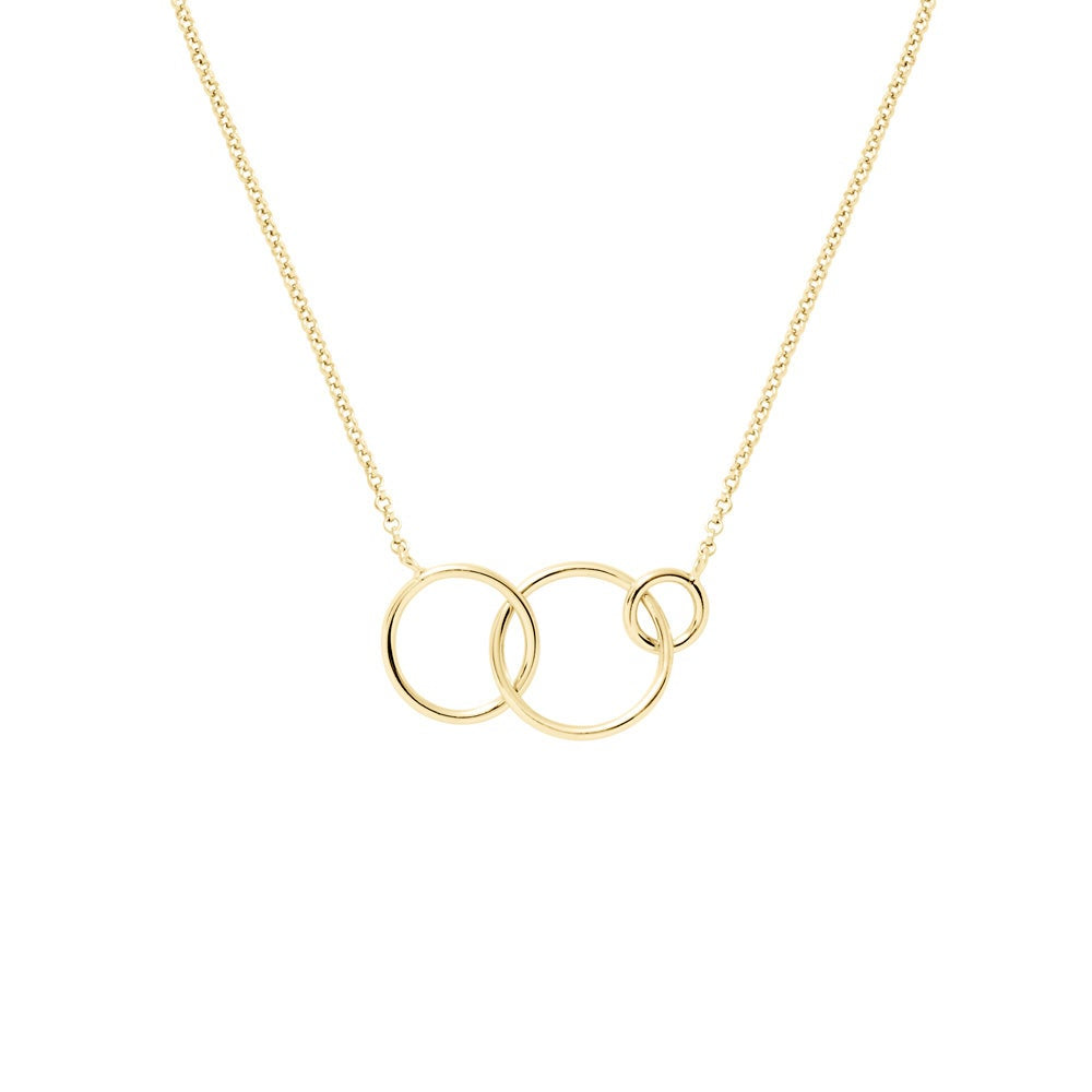 Three Generation Gold Eternity Circle Necklace