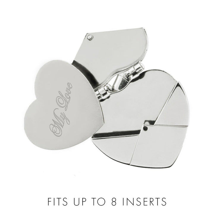 Engraved Heart Envelope Locket with Insert