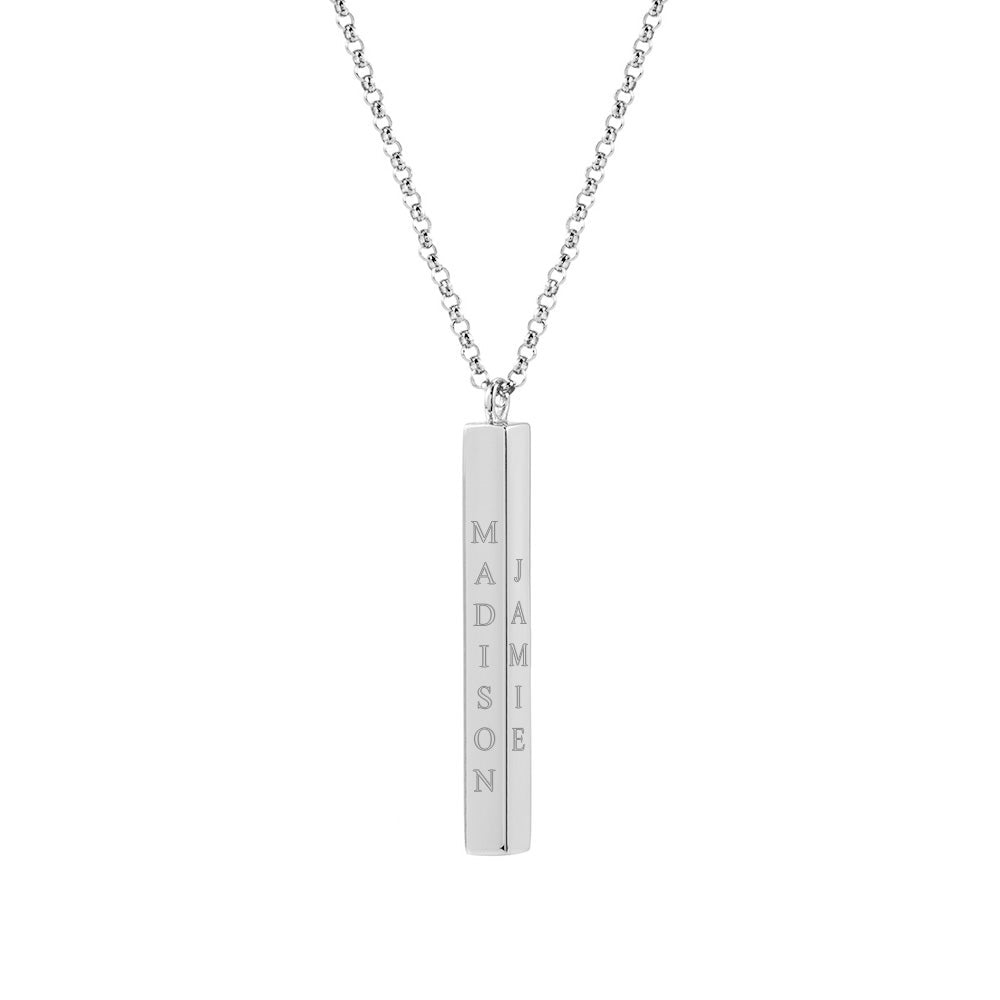 Custom Vertical Name Bar Necklace