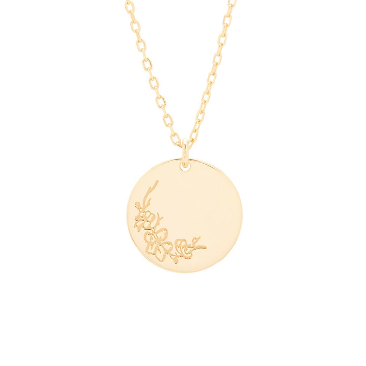 Gold March Flower Pendant - Cherry Blossom