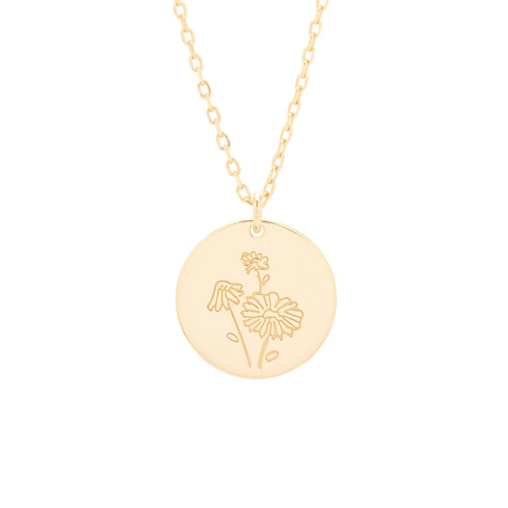 Gold April Flower Pendant - Daisy