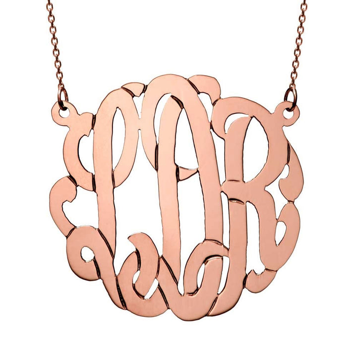 14K Solid Rose Gold Monogram