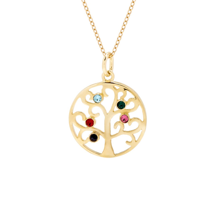 5 Stone Birthstone Family Tree Pendant