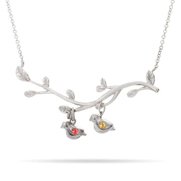 2 Stone Birthstone Birds On A Branch Mother&