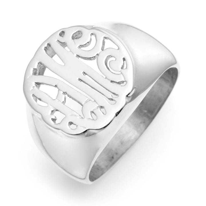 Sterling Silver Custom Monogram Signet Ring