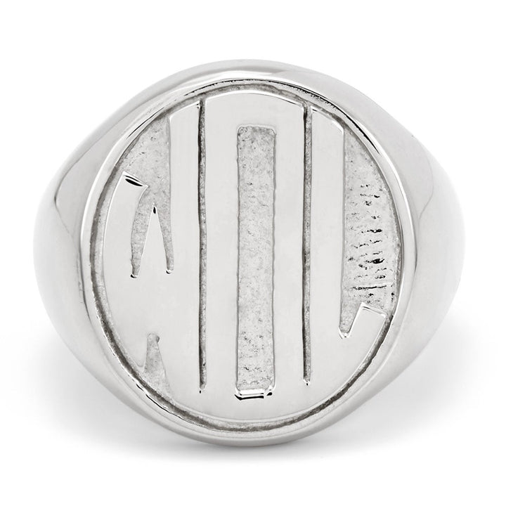 Block Monogram Silver Signet Ring