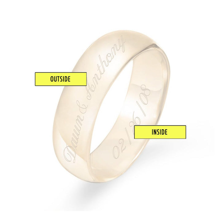 Engraved Couples 6mm Gold Message Ring