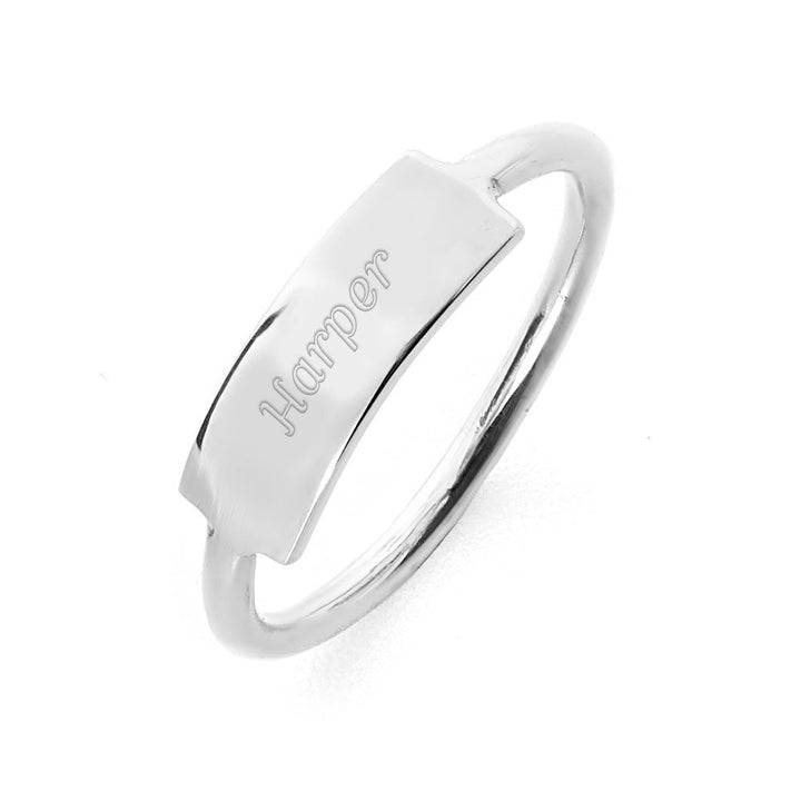 Engravable Bar Ring in Sterling Silver