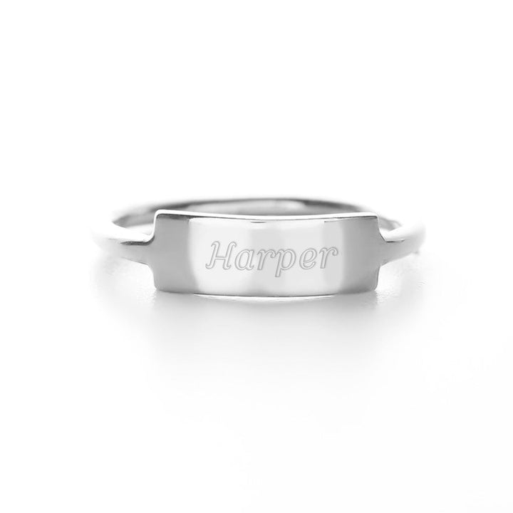 Engravable Bar Ring in Sterling Silver