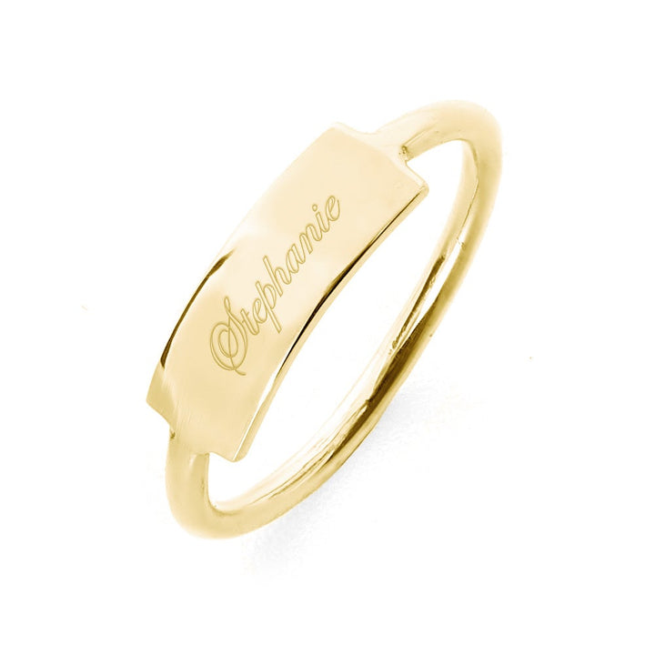 Engravable Bar Ring in Gold