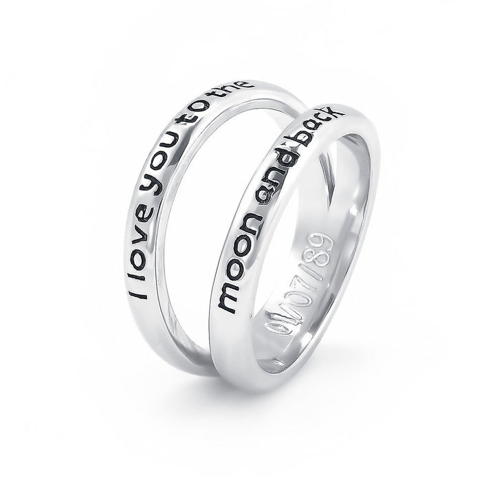 Engraved Love You to the Moon Band